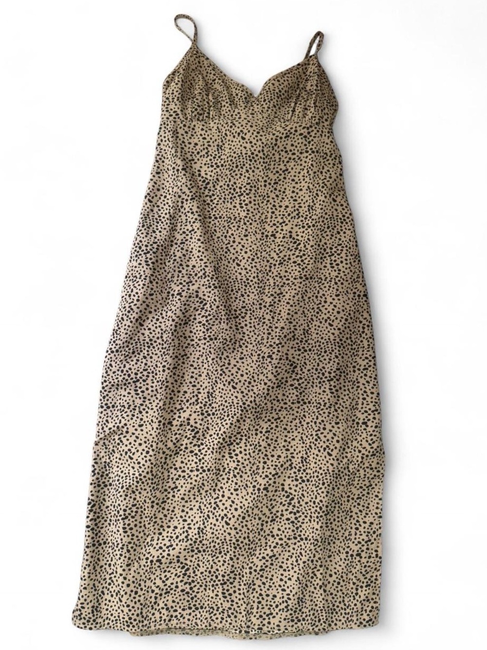 SHEIN Beige and Black Animal Print Midi Slip Dress